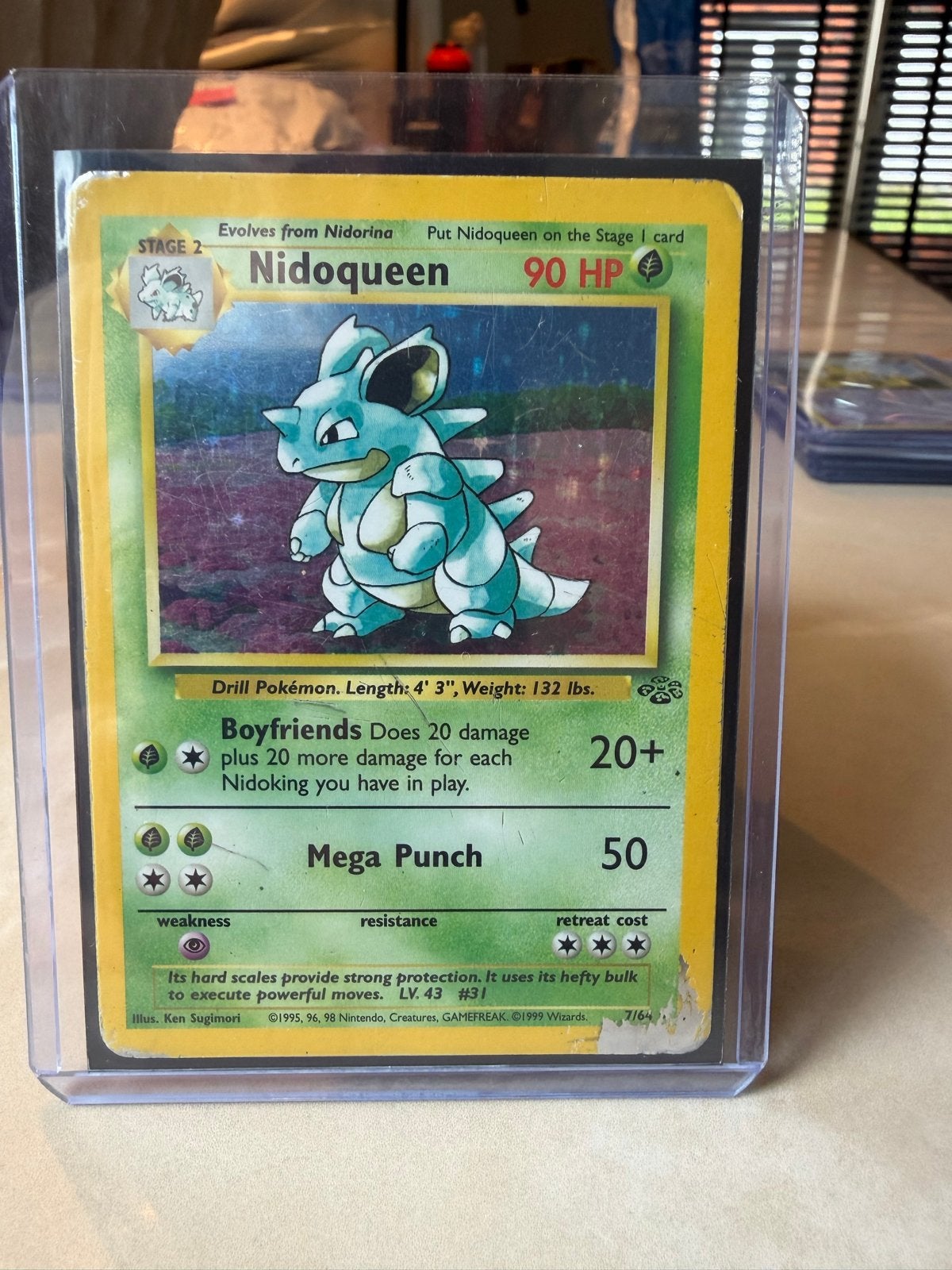 Pokémon Nidoqueen 90 HP (7/64) - Oude Kaart, Ophalen of Verzenden, Gebruikt, Losse kaart