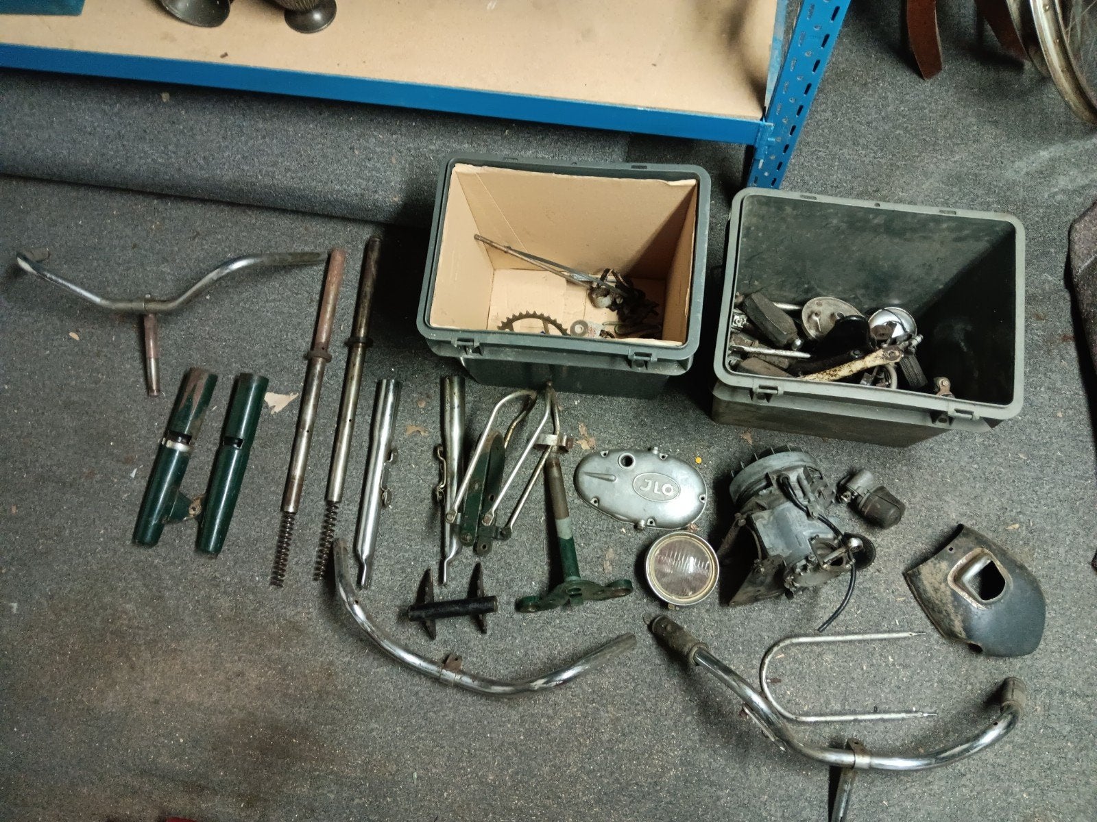 Onderdelen voor oldtimer bromfiets - JLO, sturen, wielen sol, Fietsen en Brommers, Brommeronderdelen | Oldtimers, Ophalen, Gebruikt