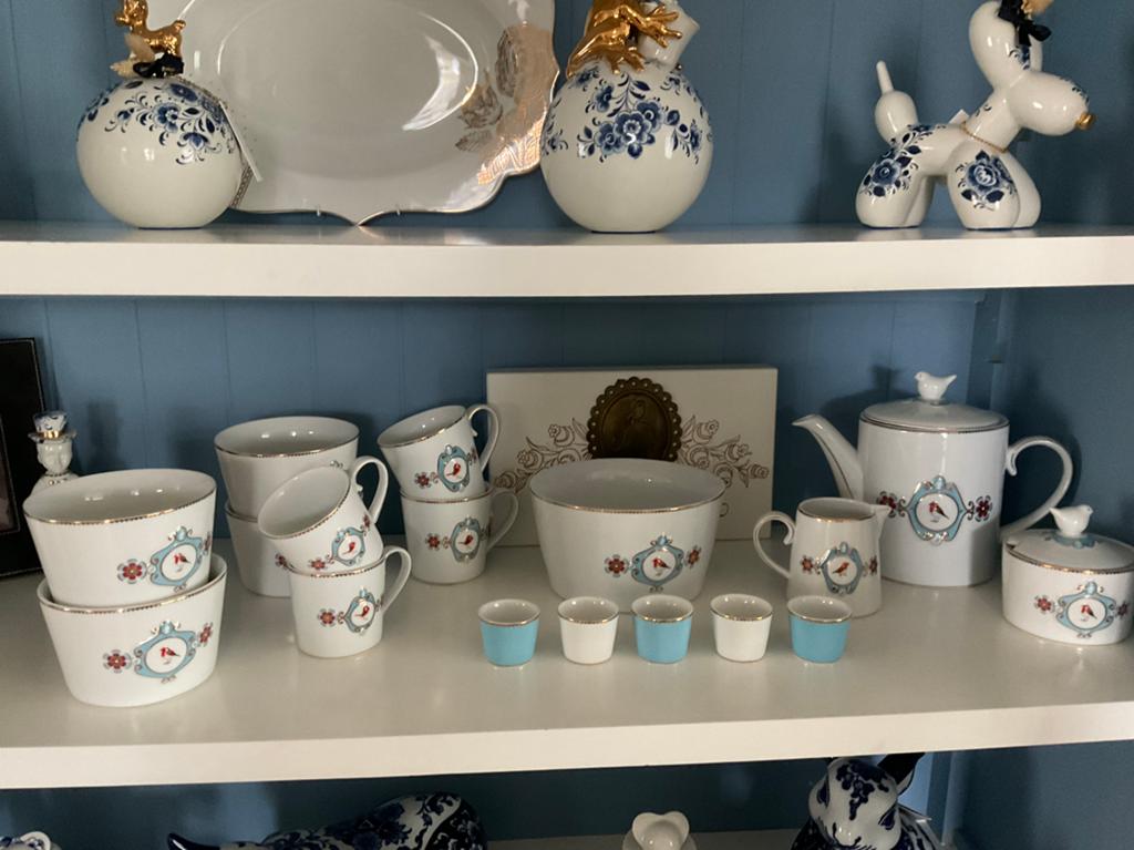 Pip Studio Love Birds wit blauw, Ophalen of Verzenden, Zo goed als nieuw, Overige stijlen, Porselein