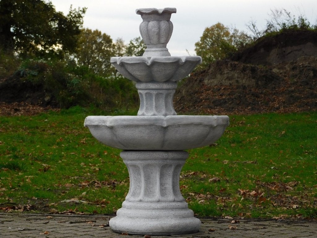 Stenen Fontein 100 cm – Stijlvolle Tuindecoratie van Steen, Overige materialen, Fontein, ., Nieuw