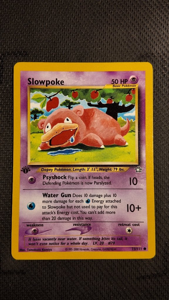 Slowpoke 73 Neo Genesis 1st Ed | Pokemon kaart, Ophalen, Losse kaart