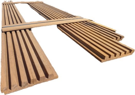 2.22 m2 triple rhombus profiel 37 mm dik - nr: HP95, Ophalen, Planken, Nieuw, Hardhout