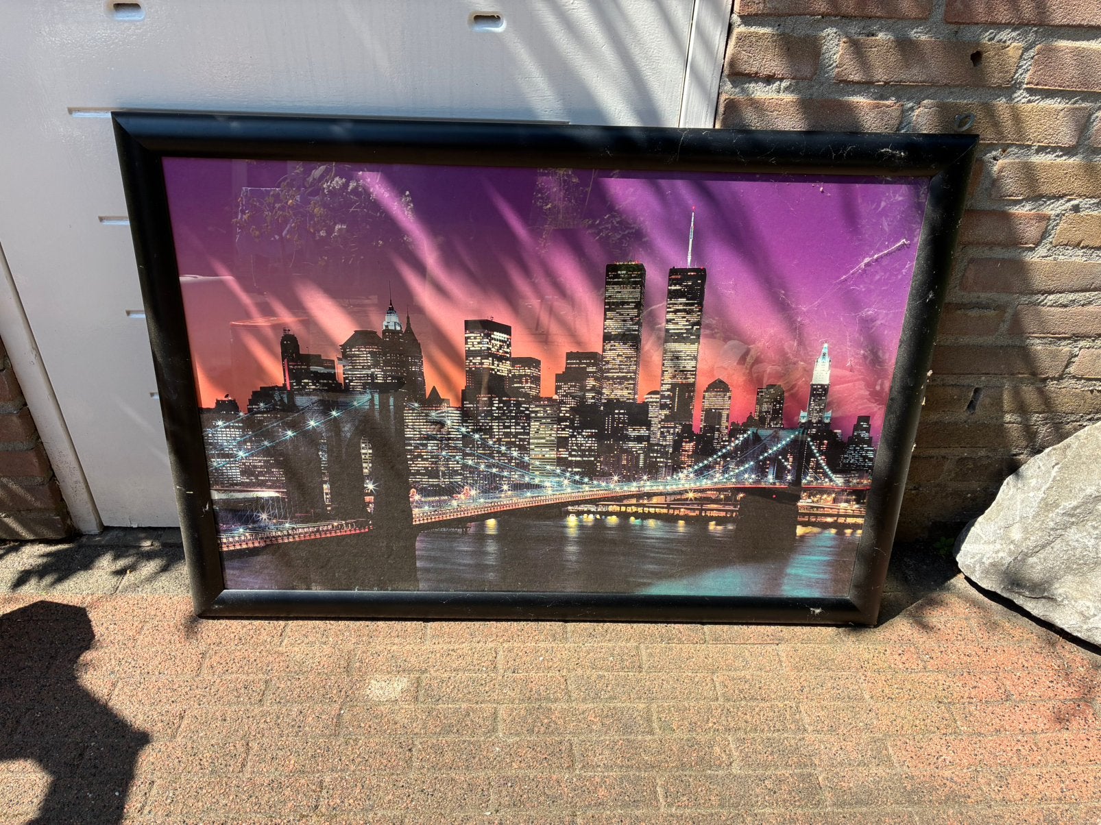 Poster/schilderij New York met Twin Towers, Ophalen, Zo goed als nieuw, Schilderij