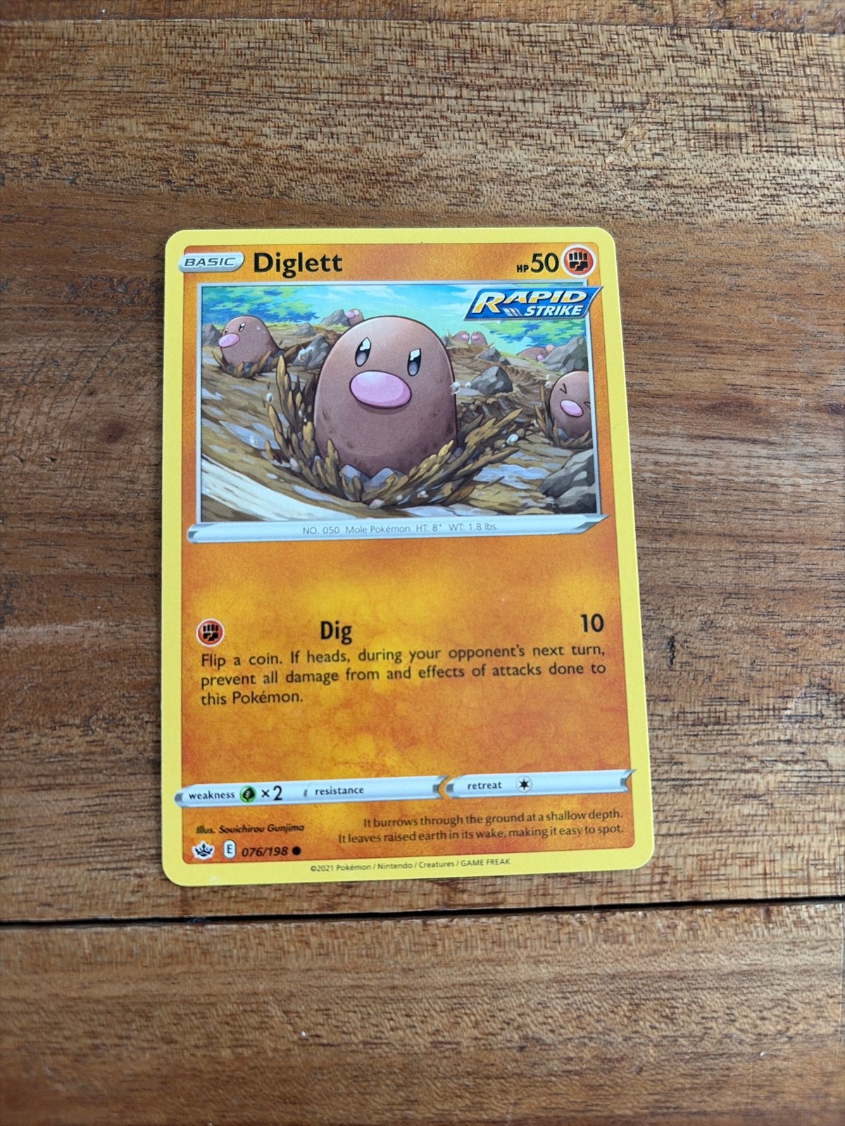 Pokémon Kaart Diglett 076/198 Rapid Strike, Ophalen of Verzenden, Zo goed als nieuw, Losse kaart