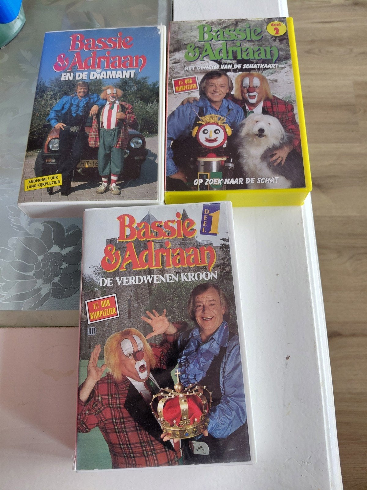 Bassie en Adriaan - 3 Originele Serie VHS CNR - Uniek, Cd's en Dvd's, Gebruikt, Serie, Alle leeftijden, Ophalen of Verzenden