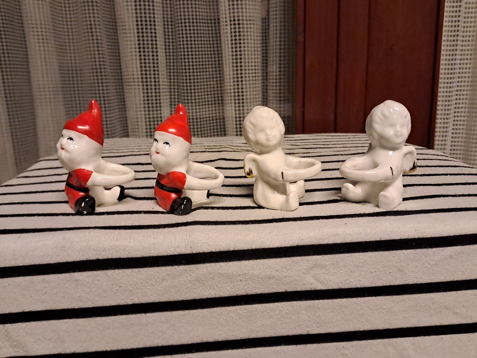 Vintage kaarsenringen Kerst kerstman engel, Onbekend, Ophalen of Verzenden, Zo goed als nieuw, Onbekend