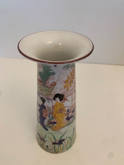 antieke vaas Victoria chinoiserie, Ophalen of Verzenden