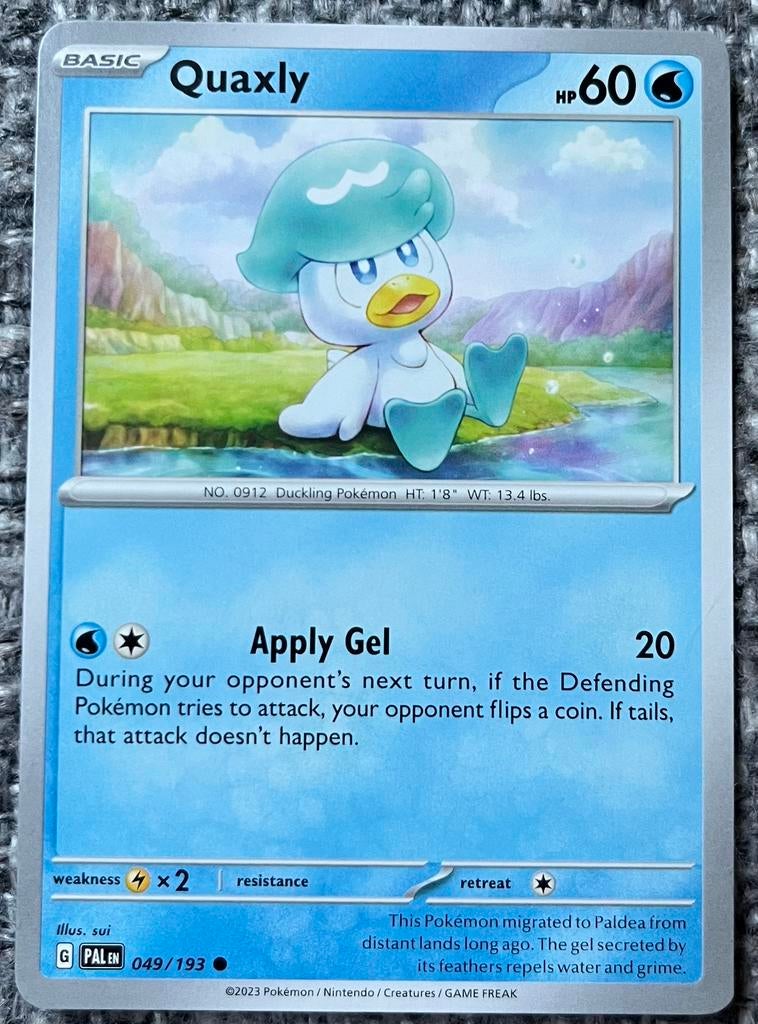 Pokémonkaart van Quaxly (912) • Paldea Evolved (049/193), Ophalen of Verzenden, Nieuw, Losse kaart