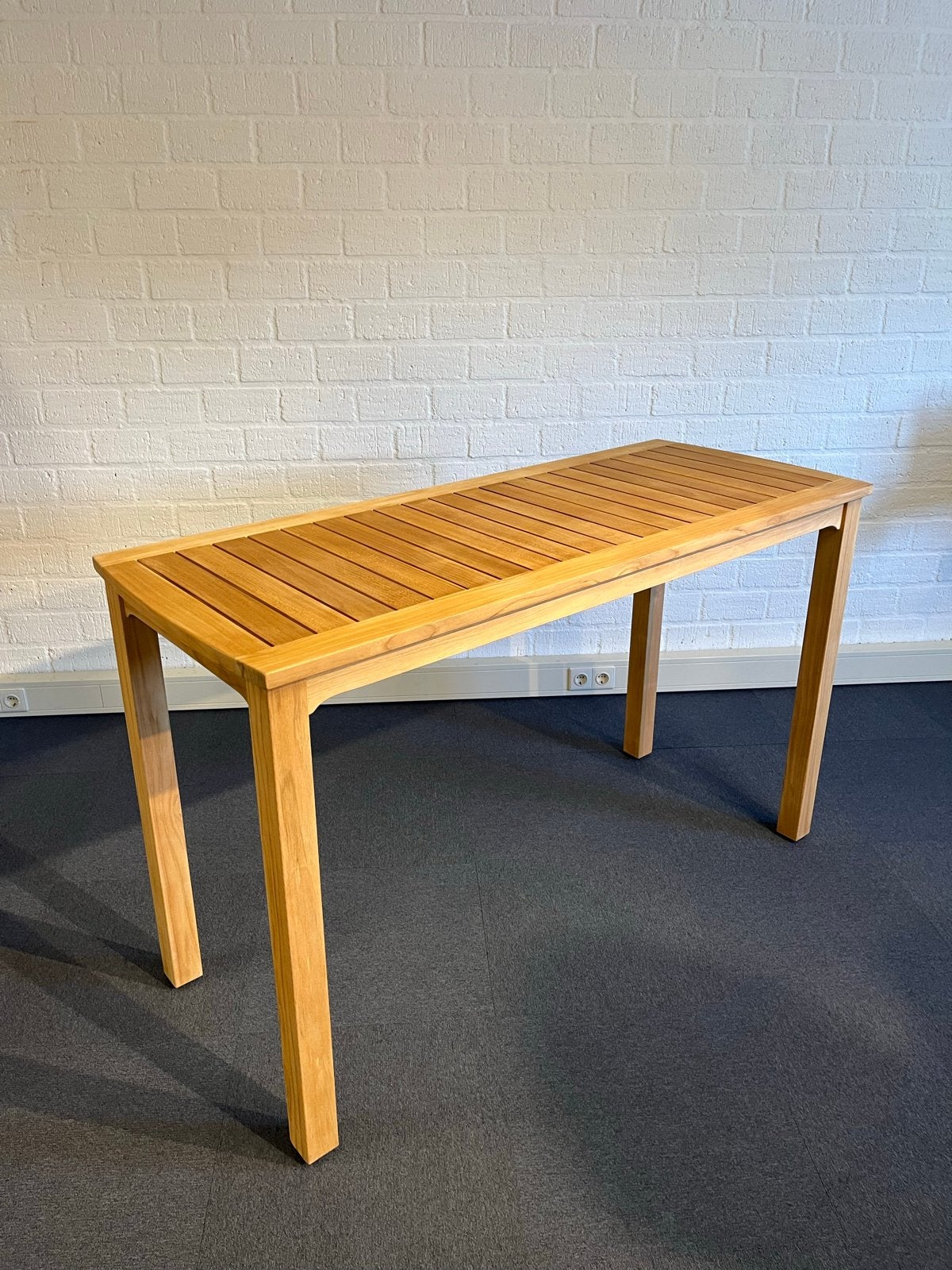 Hoge Teakhouten Tafel - 152 x 61 x 91,5 cm, Ophalen, Teakhout, Nieuw, 50 tot 100 cm