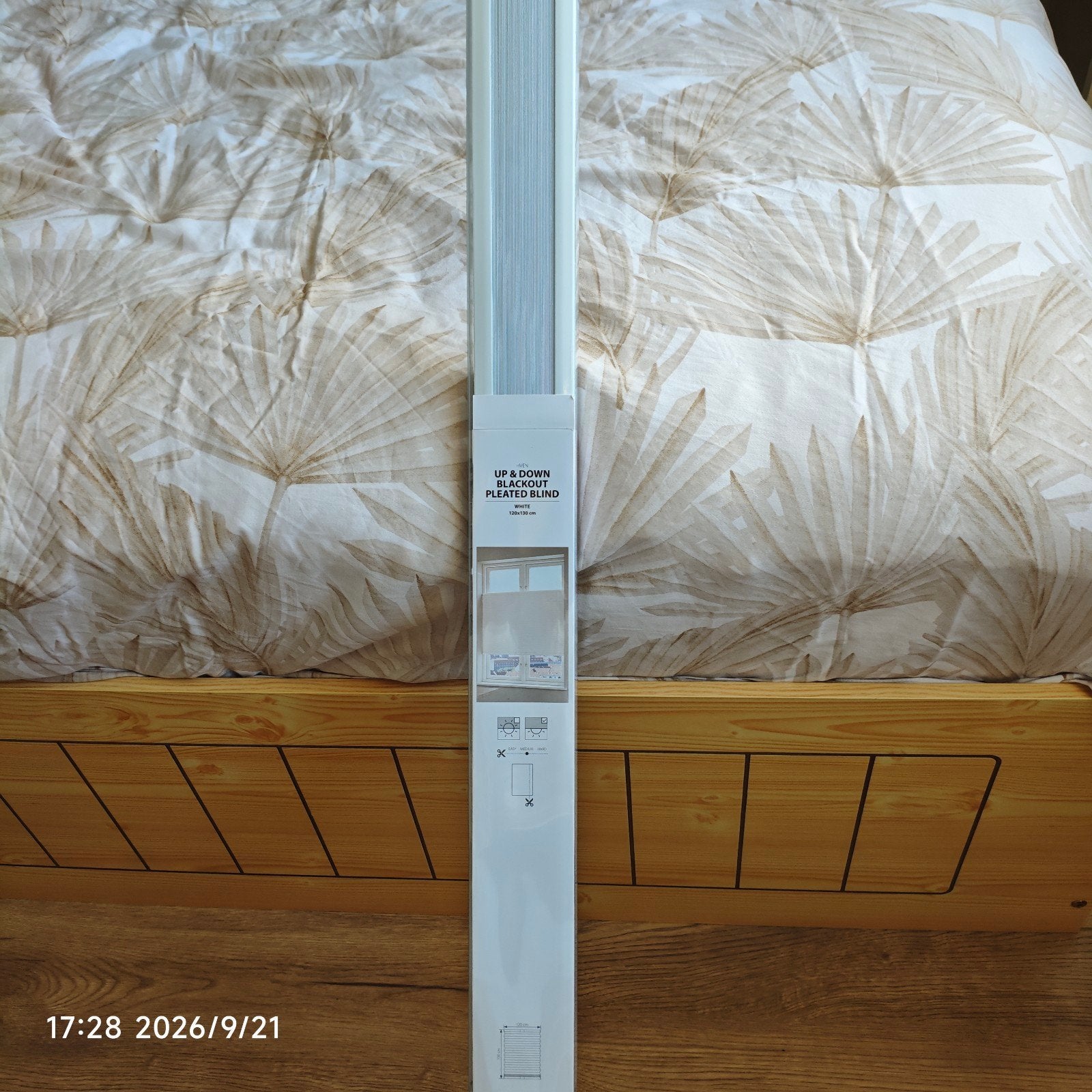 JYSK HVEN Plisségordijn blackout 120x130 cm (Nieuw in doos), Doe-het-zelf en Verbouw, Ophalen, Nieuw, Mdf, 200 tot 250 cm