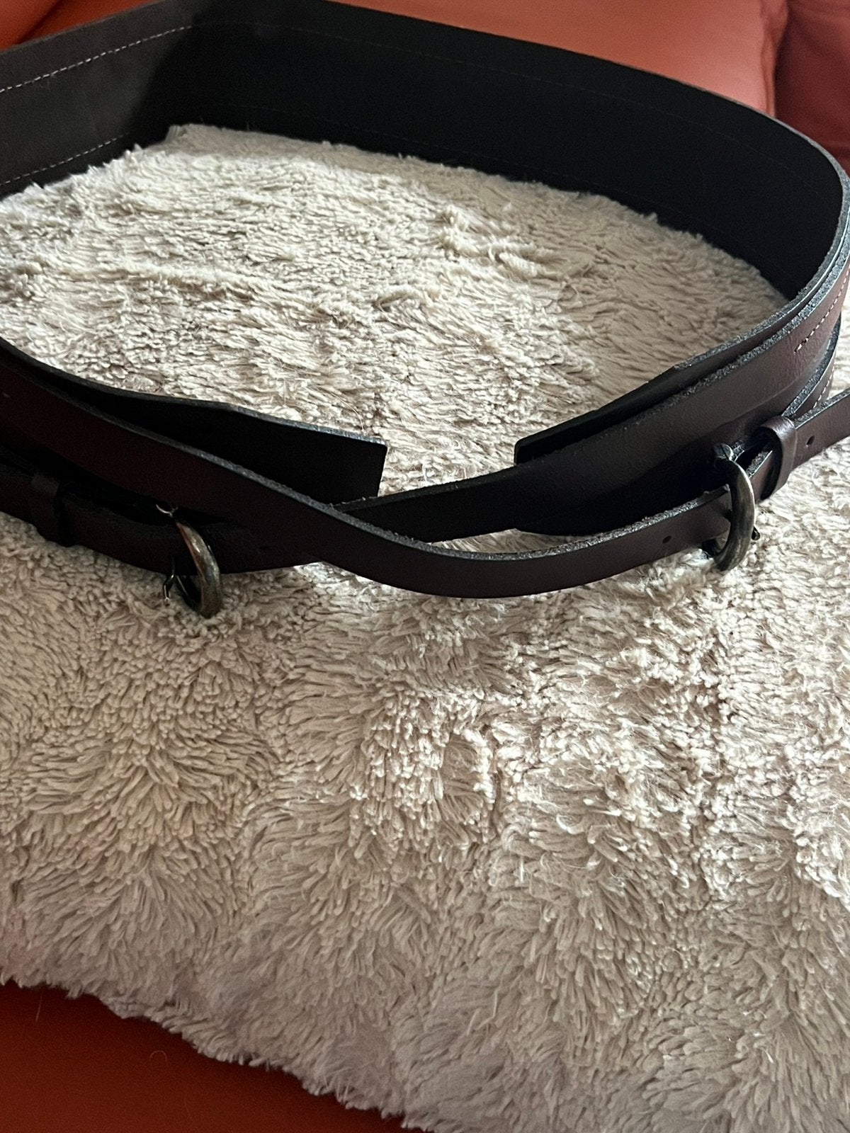 Vintage leren riem, 80 tot 90 cm, Ophalen of Verzenden, Zo goed als nieuw, Bruin