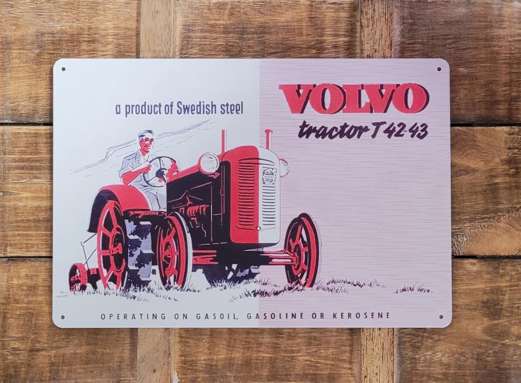 Volvo Tractor T42-43 reclamebord van metaal wandbord deco, Ophalen of Verzenden, Nieuw, Auto's