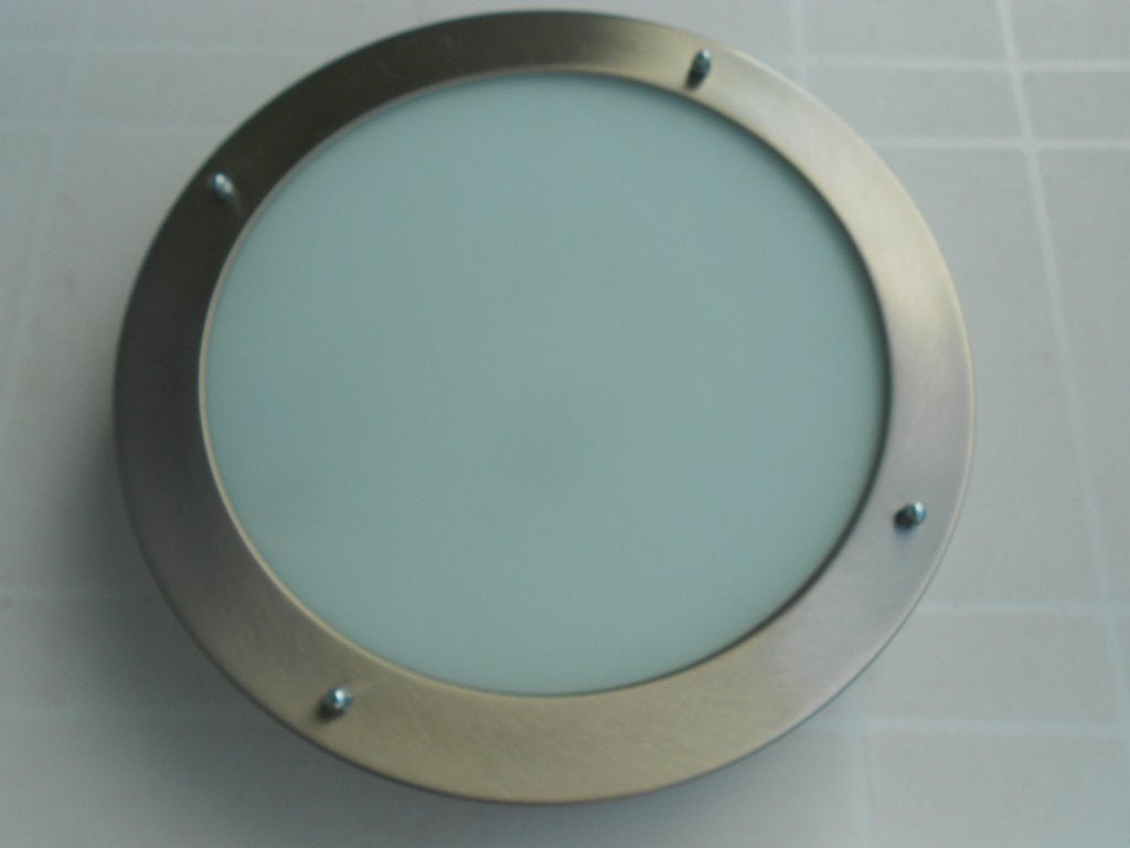 Plafoniere rond 28 x 5cm ip44 spatwaterdicht voor badk/wc., Ophalen, Gebruikt, Glas