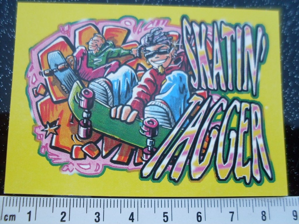 2x panini sticker skating tagger skateboard skate, Verzenden, Zo goed als nieuw, Overige typen