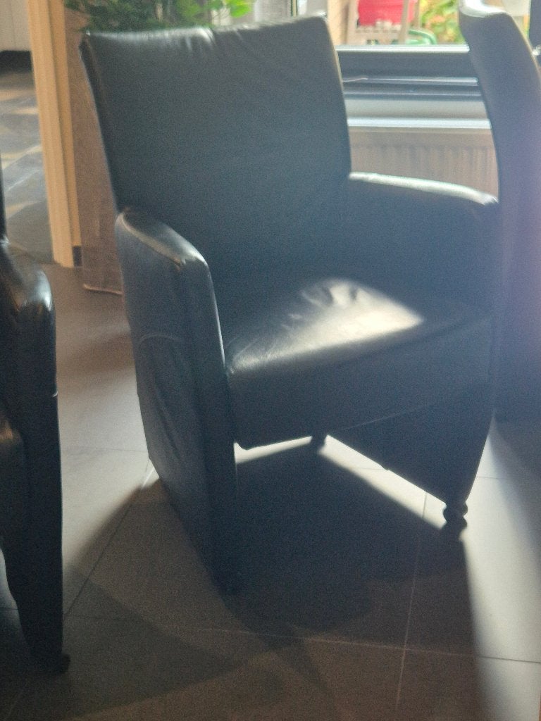 Lederen stoelen, Ophalen, Gebruikt, Zwart, Leer