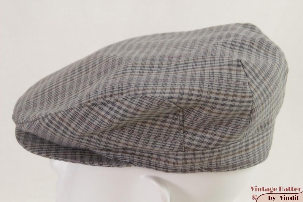 Vintage flatcap Platte pet Top blauwgrijs 55 = S - XS unisex, Ophalen of Verzenden, Gedragen, 55 cm (S, 6⅞ inch) of minder, Pet