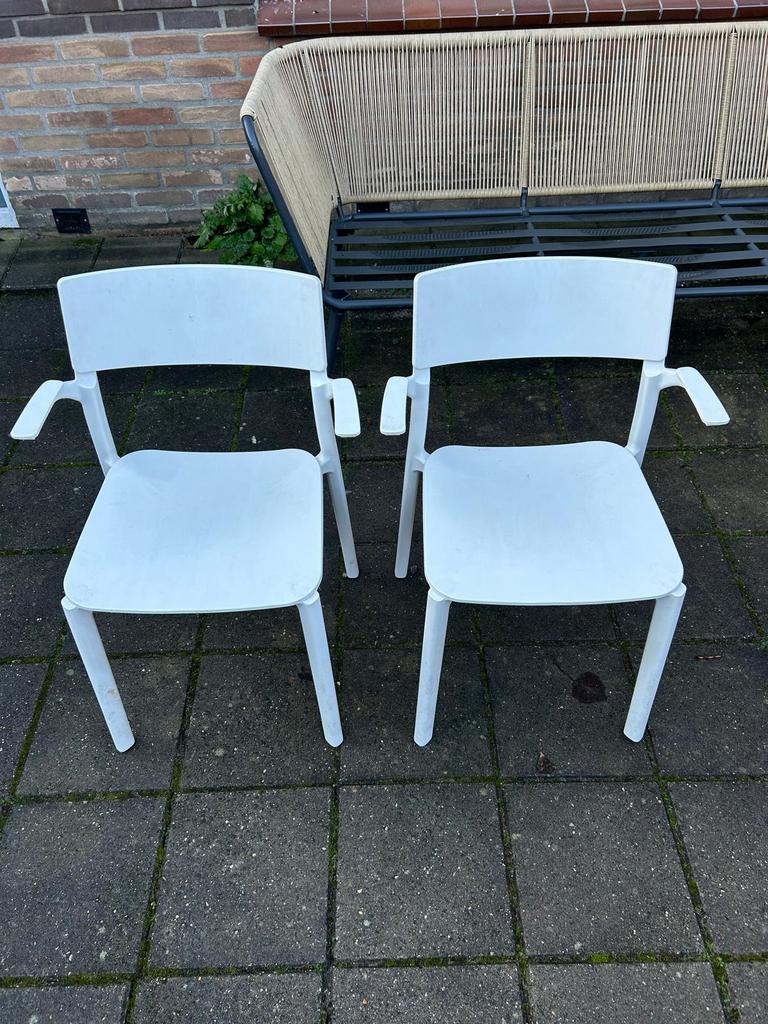 Witte stoelen ikea 2x, Tuin en Terras, Tuinstoelen, Ophalen, Zo goed als nieuw, Kunststof