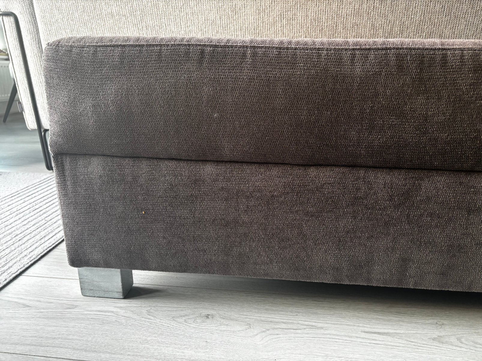 Poef bruin, Gebruikt, 125 cm of meer, Ophalen of Verzenden, Rechthoekig