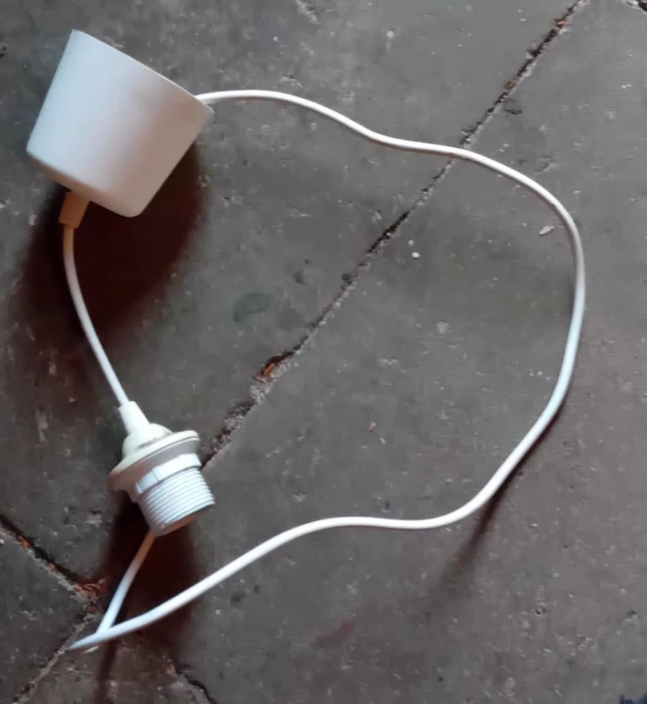 Lampfitting wit met 1 meter kabel, Ophalen of Verzenden