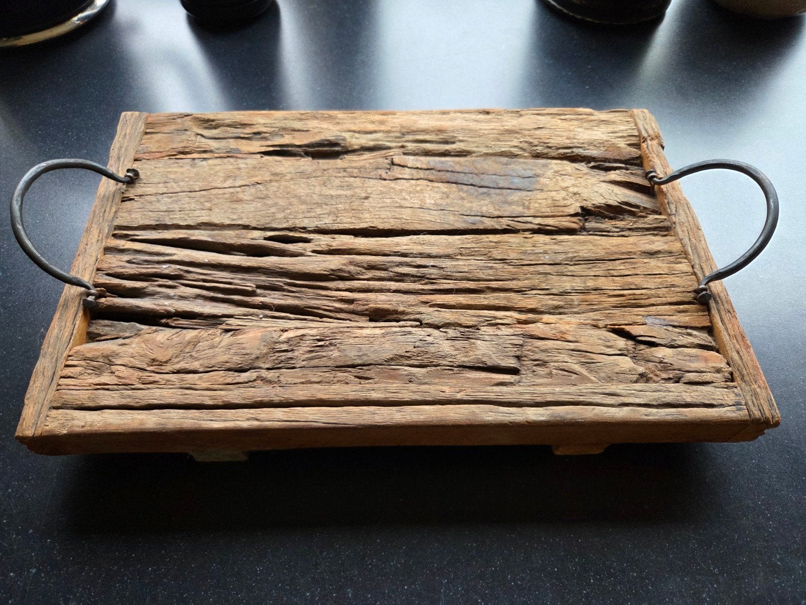 Railwood plateau landelijk, Huis en Inrichting, Woonaccessoires | Dienbladen, Ophalen of Verzenden, Gebruikt, Hout