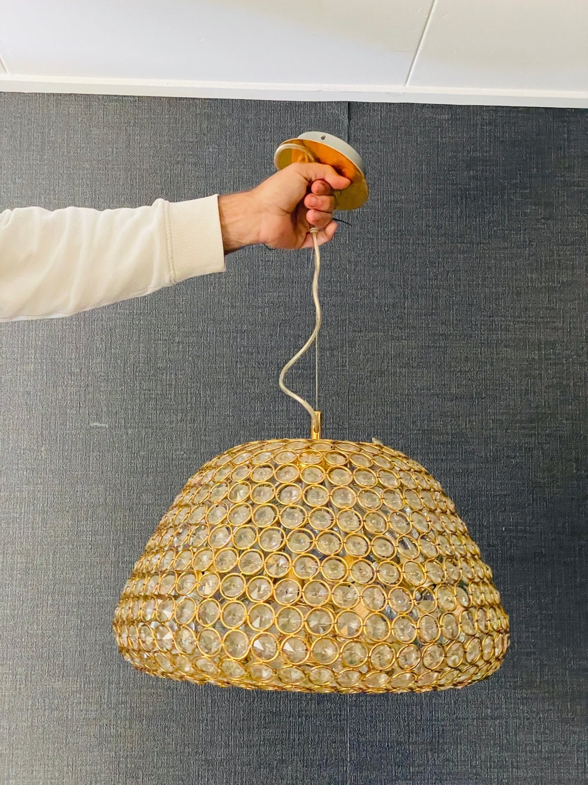 Ideal Lux King SP10 Oro Plafondlamp - Goudkleurig, Ophalen, Gebruikt, Metaal
