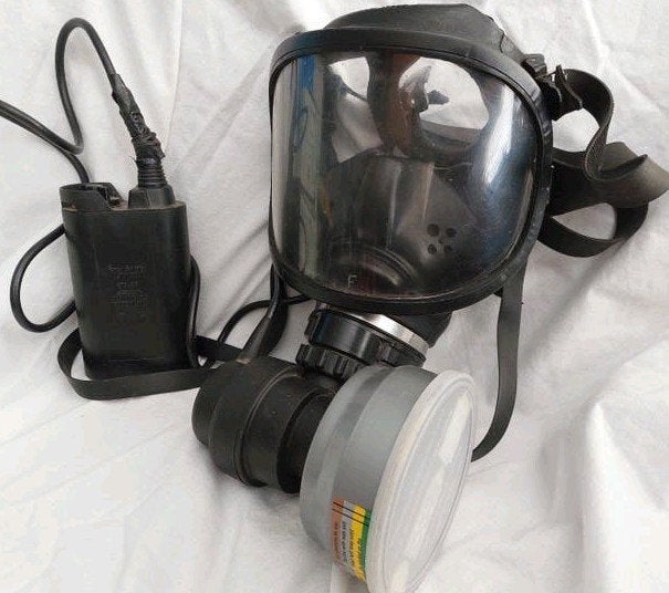 Racal Powerflow Volgelaatsmasker met filters, Ophalen of Verzenden, Gebruikt, Volgelaatsmaskers