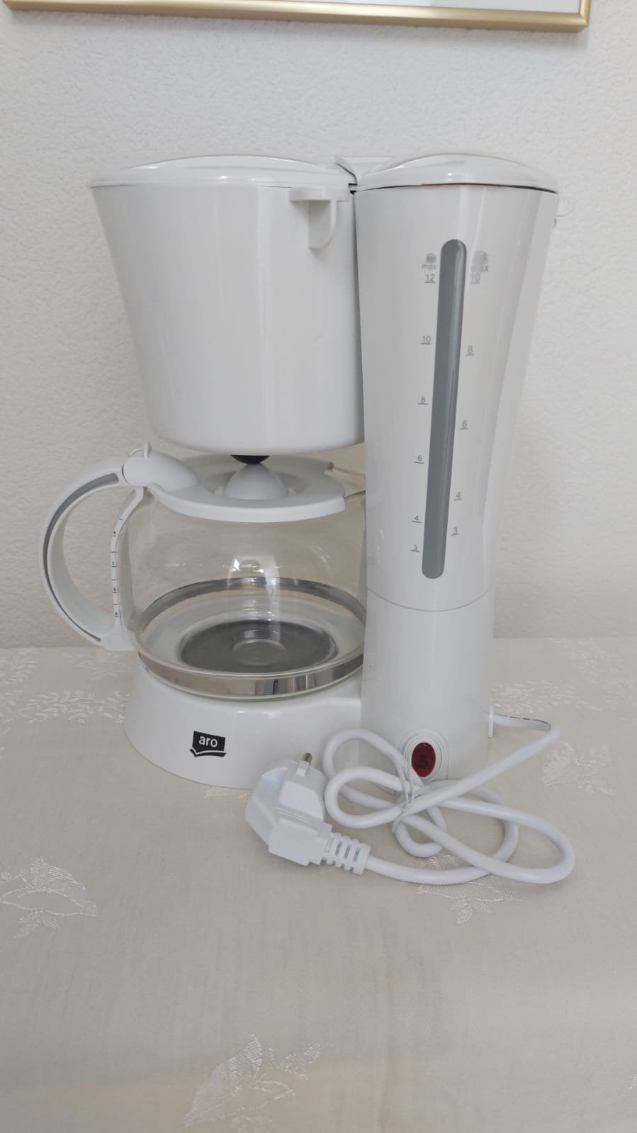 Aro Koffiezetapparaat Wit 1 liter - Zo goed als nieuw, Witgoed en Apparatuur, Ophalen, 10 kopjes of meer, Koffiemachine, Gemalen koffie