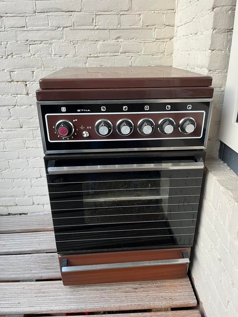 Vintage etna gasfornuis met oven, Witgoed en Apparatuur, Fornuizen, Ophalen, Gebruikt, Minder dan 85 cm, 4 kookzones