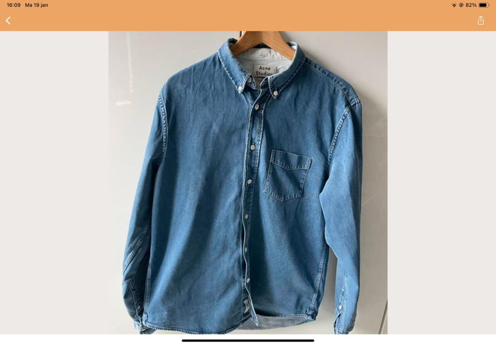 Studio Acne overhemd jeans maat 50, Ophalen of Verzenden, Gedragen, Blauw, Halswijdte 39/40 (M)
