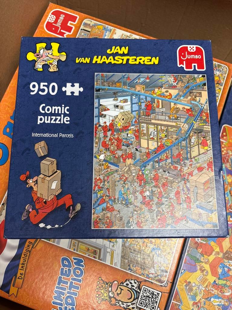 Jan van Haasteren Comic Puzzel - International Parcels 950 s, Ophalen of Verzenden, 500 t/m 1500 stukjes, Gebruikt, Legpuzzel