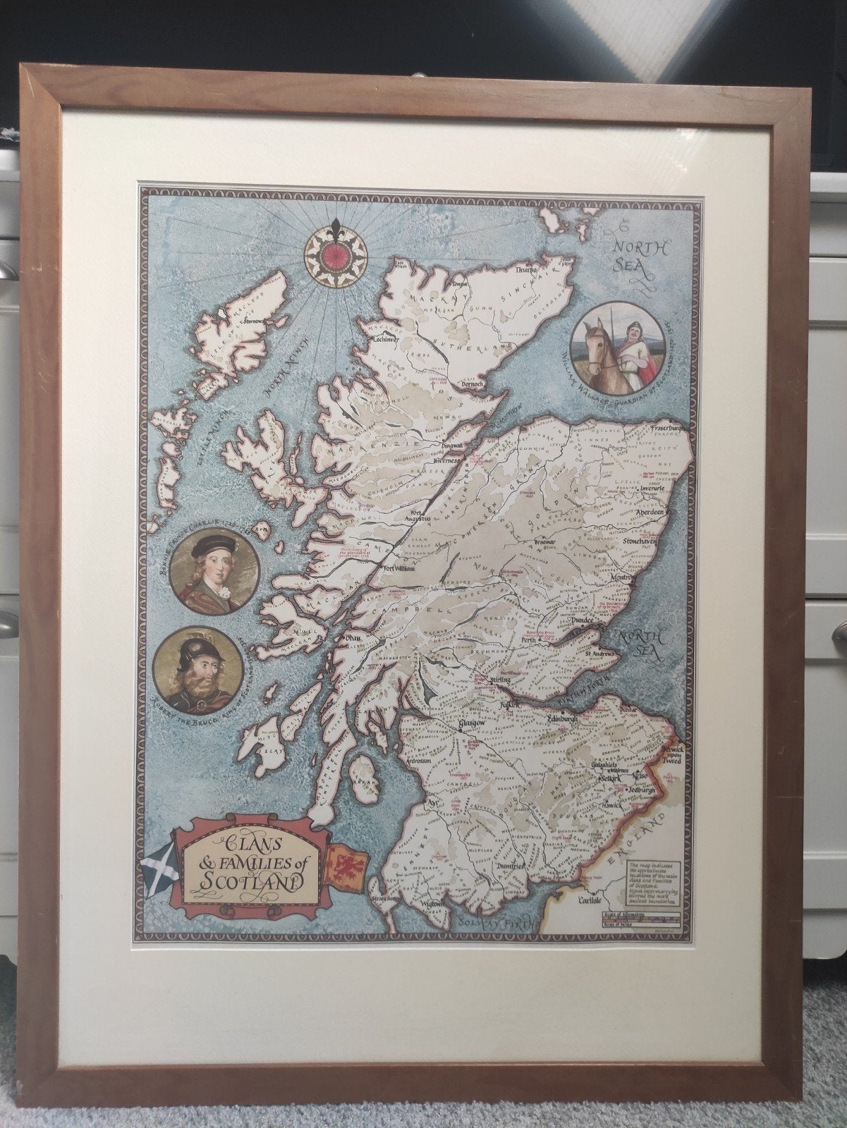 Ingelijste poster Schotland, Ophalen, Zo goed als nieuw, 1800 tot 2000, Landkaart