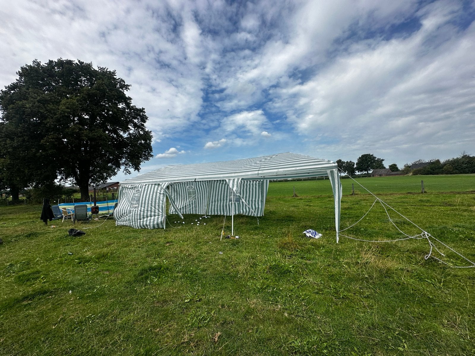 Partytent 9x3 meter, Ophalen, Gebruikt, Partytent, Minder dan 4 meter