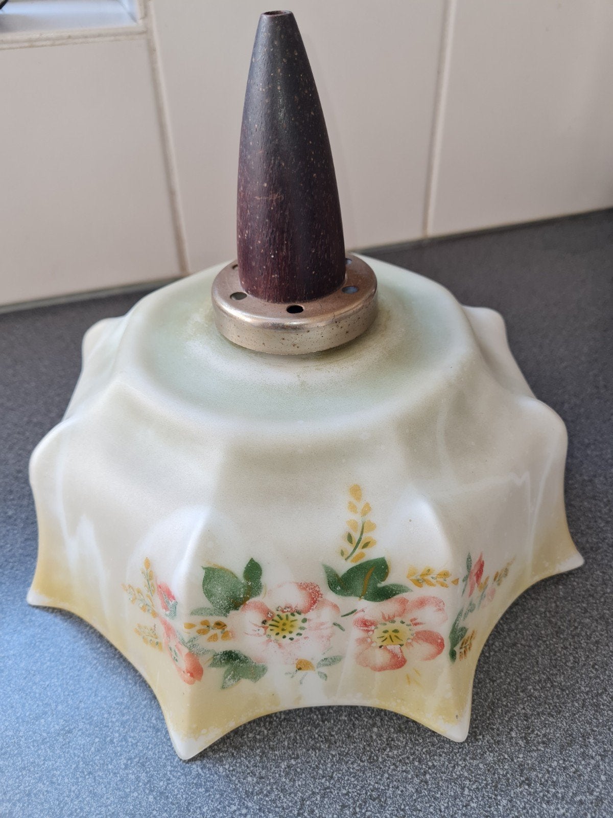 Vintage Opaline Boerenbondslamp Jaren '30 - Handgeschilderd, Ophalen