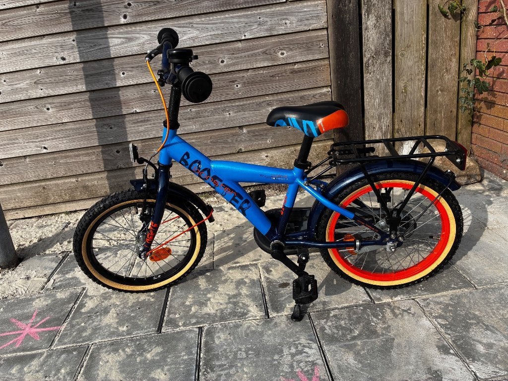Loekie Booster 16 inch, Ophalen, Terugtraprem, Zijwieltjes, 16 tot 20 inch