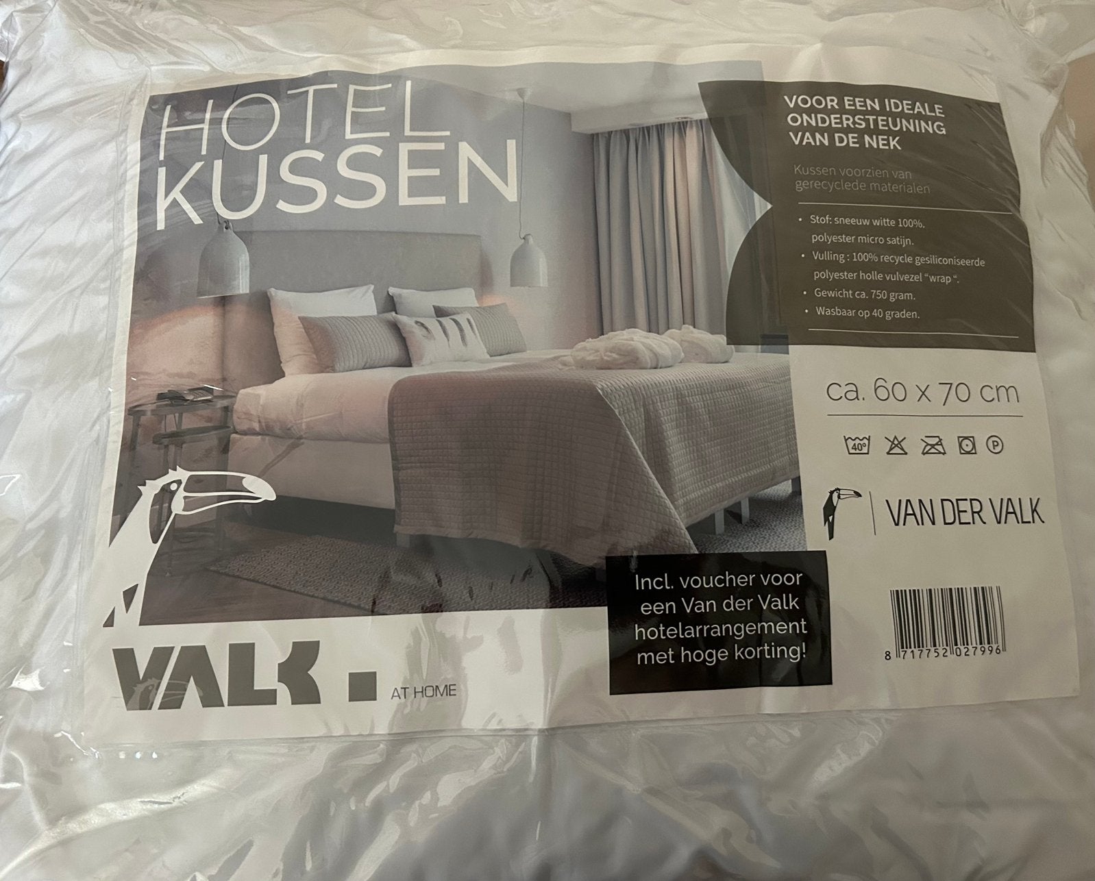 Hotel kussen Van der Valk!! Nieuw!!, Ophalen, Nieuw, Wit, Vierkant