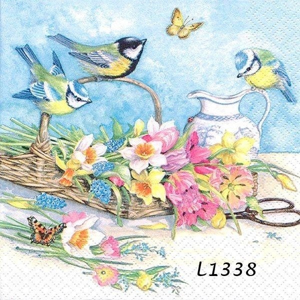 Servetten decoupage/bullet journal - vogels L1338, Verzenden, Nieuw