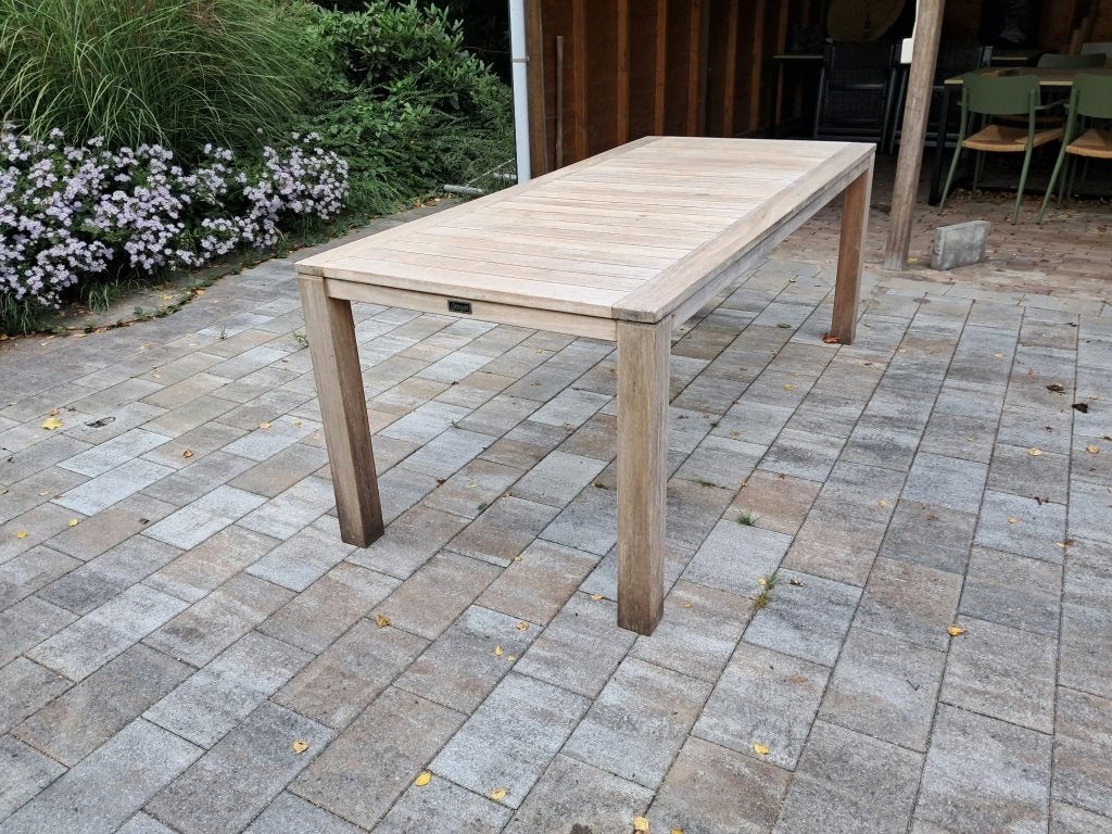 Teak houten tuintafel - 6 persoons, Ophalen, Gebruikt, Rechthoekig, Teakhout
