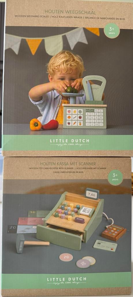 Little Dutch Houten Weegschaal en Kassa met Scanner, Ophalen, Nieuw, Jongen of Meisje