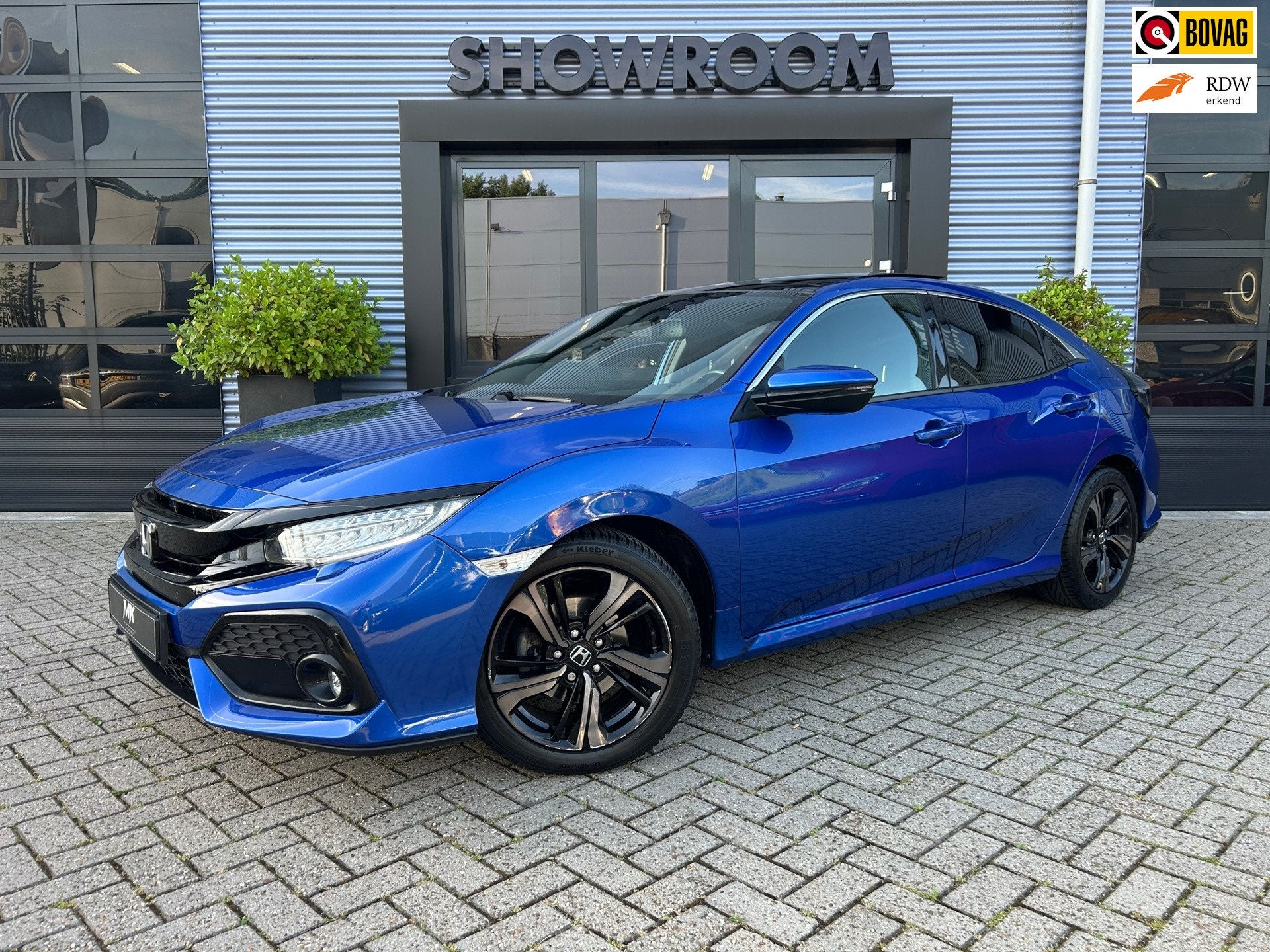 Honda Civic 1.0 i-VTEC Executive PANO|AUTOMAAT|CAMERA|TREKHA, Auto's, Honda, Stof, Gebruikt, Blauw, 988 cc