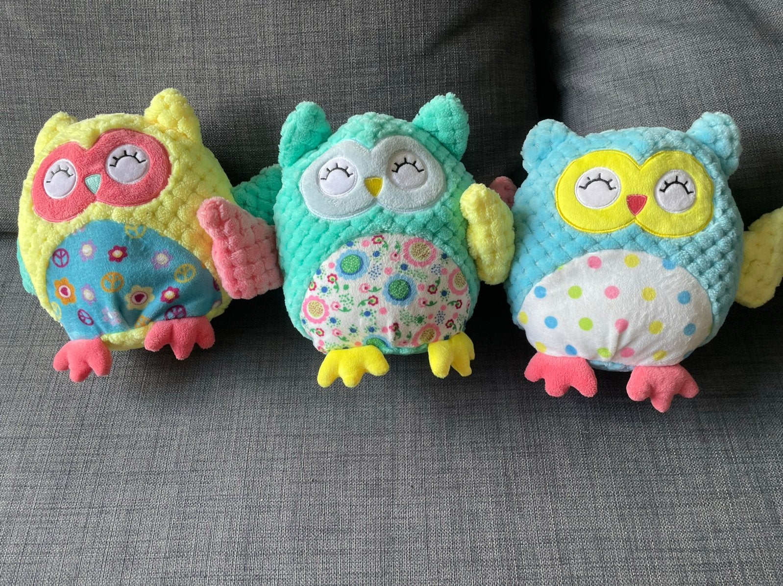 Set leuke uilen knuffels gekleurd, Verzenden, Nieuw, Overige typen