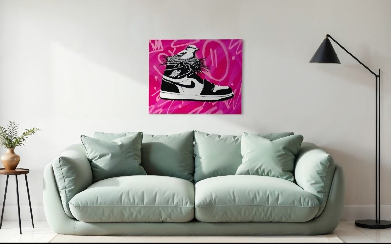 Origineel handmade, Nike - Just Hatch it. SINAO -NY, Antiek en Kunst, Abstract, Acrylverf, Papier/karton, Ophalen of Verzenden