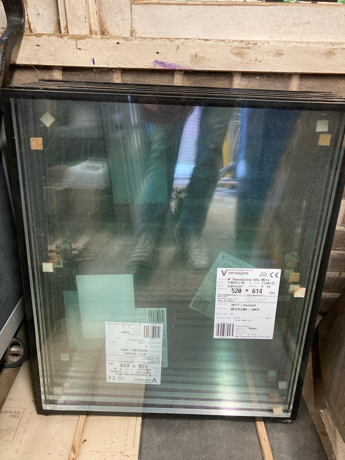 Dubbelglas HR++ 520x614 mm - Nieuw - 7 stuks, Ophalen, Minder dan 80 cm, Nieuw, Glasplaat