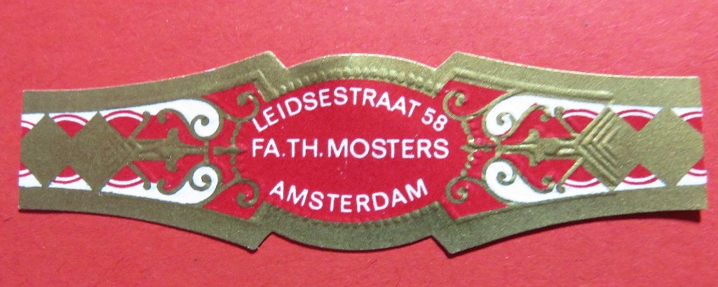 Reclamebandje Fa.Th.Mosters Amsterdam Sigarenbandje, Verzenden, Gebruikt, Sigarenbandjes