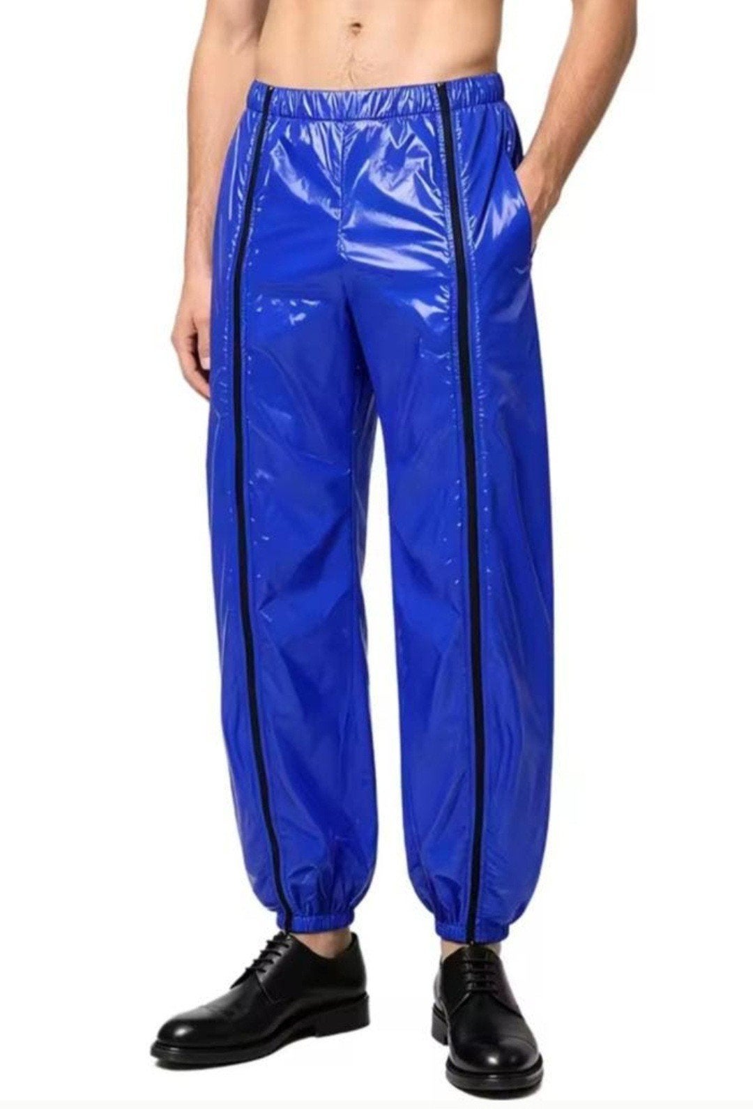 Mooie Wetlook Broek met Lange Rits, tm 3XL, Verzenden, Nieuw