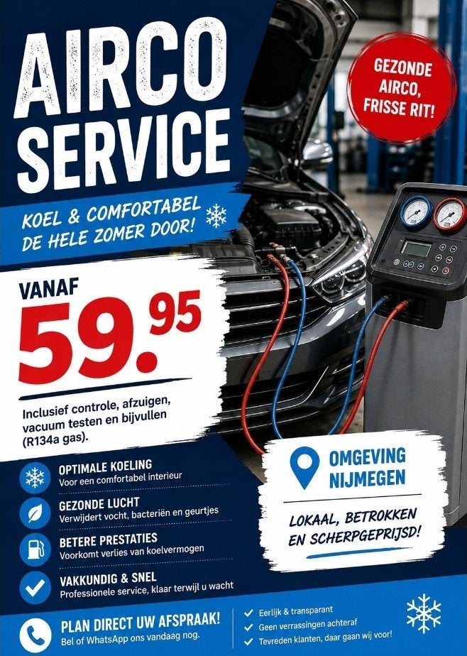 Aircoservice airco vullen airco reparatie omgeving Nijmegen, Ophalen