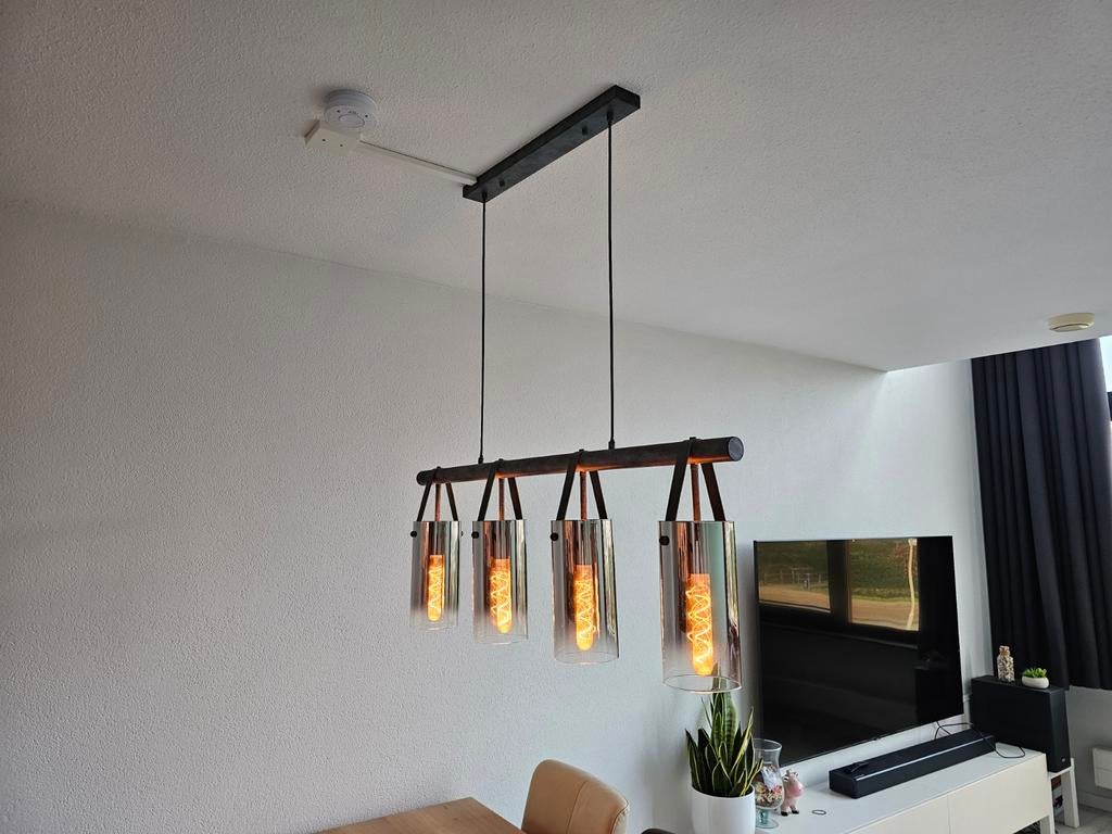 Stijlvolle moderne hanglamp, Ophalen, Zo goed als nieuw, Glas, Modern