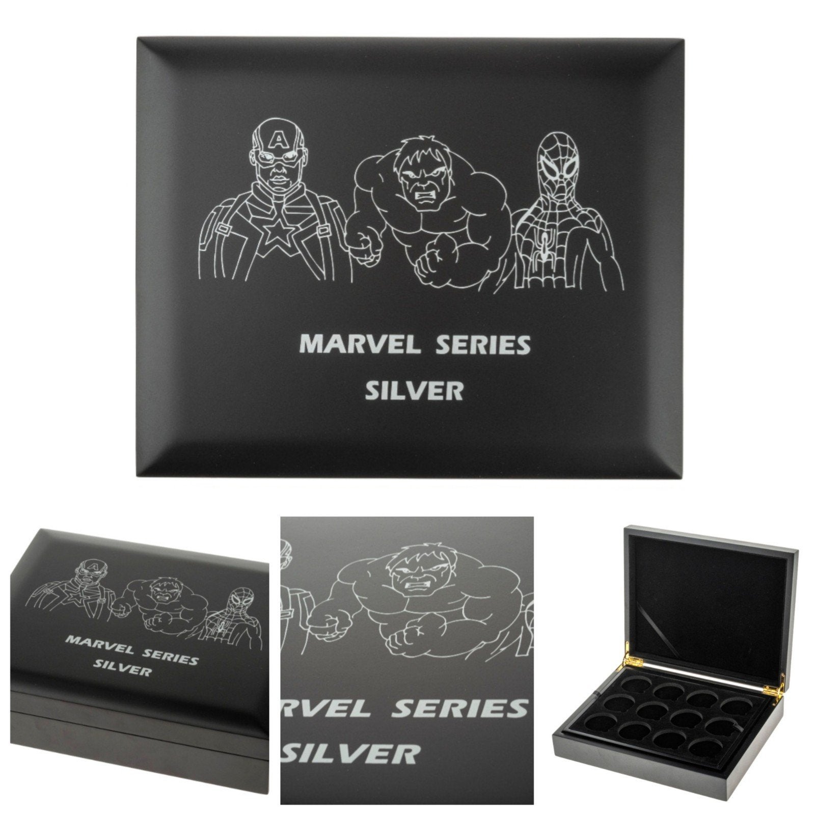1 oz zilver Marvel munten luxe verzamelbox hout, Ophalen of Verzenden, Zilver