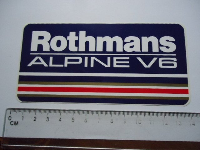 sticker oud Renault ALPINE V6 Rothmans Jan Lammers auto race, Ophalen of Verzenden, Zo goed als nieuw, Bedrijf of Vereniging