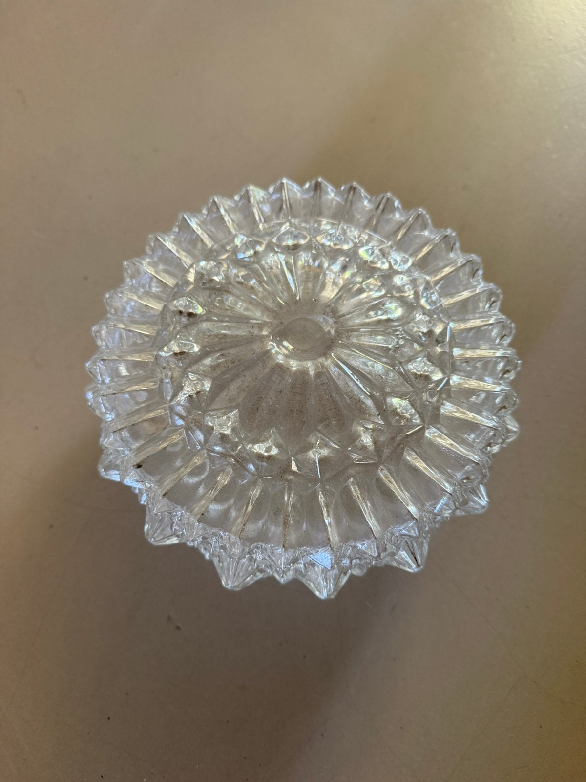 Vintage glazen plafondlamp, Ophalen of Verzenden, Zo goed als nieuw