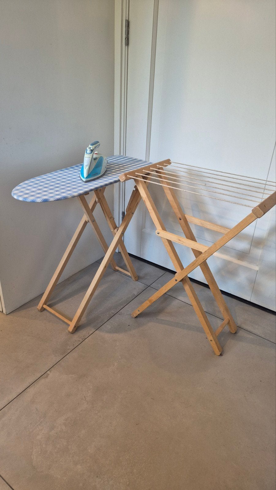 Kinder strijkplank met strijkijzer en droogrek, Ophalen of Verzenden, Gebruikt